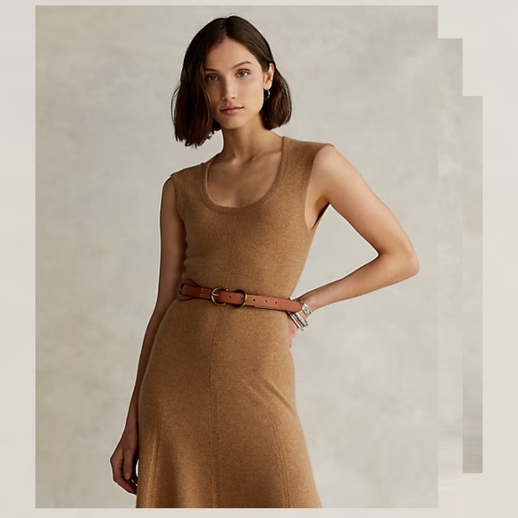 Polo Ralph Lauren Cashmere Cap-Sleeve Dress scoop neck size large - Picture 5 of 16